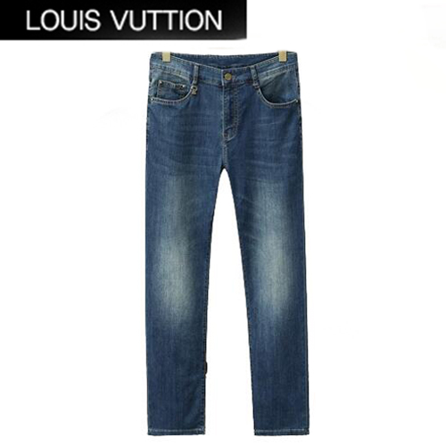 LOUIS VUITTON-02284 루이비통 블루 메탈 LV 시그니처 장식 청바지 남성용