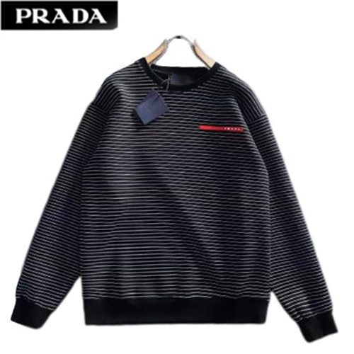 PRADA-08044 프라다 블랙 스트라이프 장식 스웨트셔츠 남성용