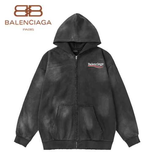BALENCIAGA-09035 발렌시아가 블랙 아플리케 장식 워싱 빈티지 후드 재킷 남여공용