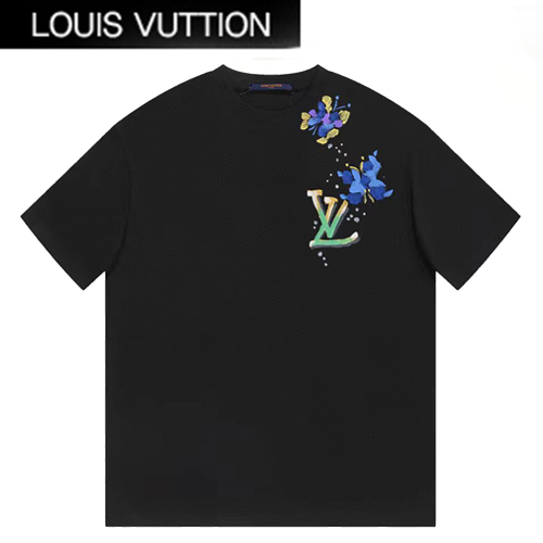 LOUIS VUITTON-06265 루이비통 블랙 프린트 장식 티셔츠 남여공용