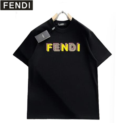 FENDI-04235 펜디 블랙 FENDI 프린트 장식 티셔츠 남성용