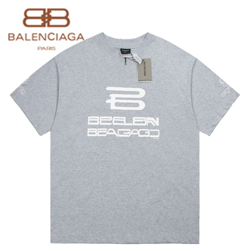 BALENCIAGA-03135 발렌시아가 그레이 프린트 장식 티셔츠 남여공용
