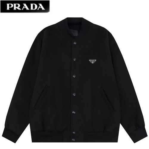 PRADA-10045 프라다 블랙 트라이앵글 로고 재킷 남성용