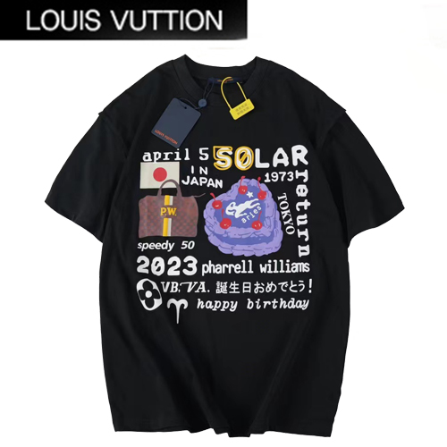 LOUIS VUITTON-05175 루이비통 블랙 프린트 장식 티셔츠 남성용