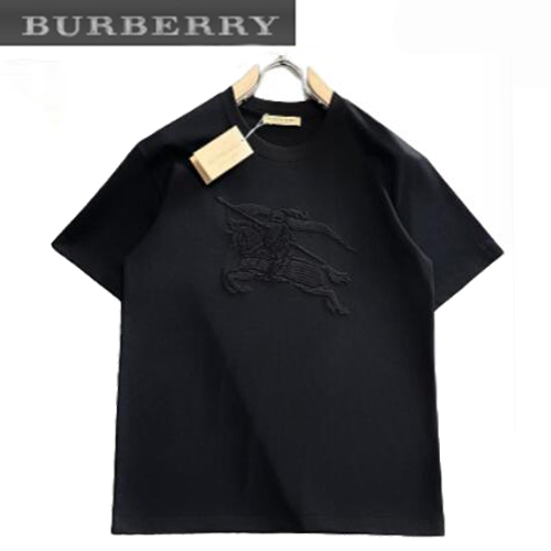 BURBERRY-04125 버버리 블랙 아플리케 장식 티셔츠 남성용