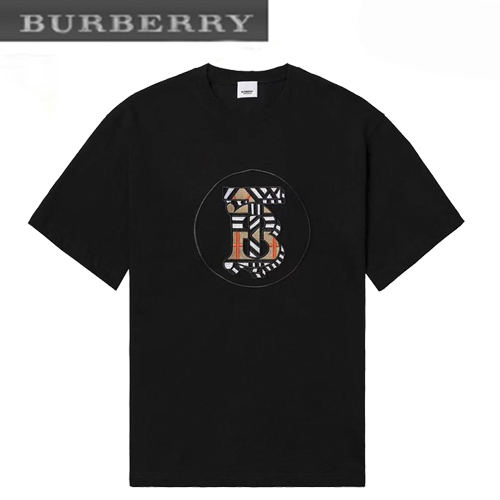 BURBERRY-06145 버버리 블랙 TB 로고 아플리케 장식 티셔츠 남성용