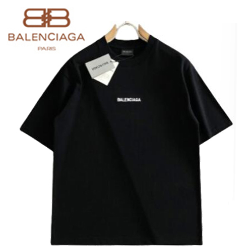 BALENCIAGA-03145 발렌시아가 블랙 아플리케 장식 티셔츠 남성용
