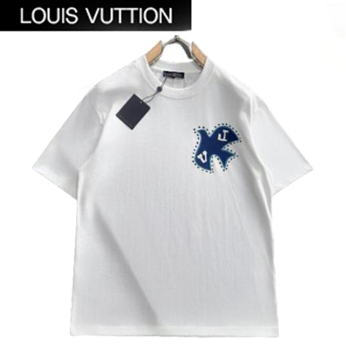 LOUIS VUITTON-03195 루이비통 화이트 프린트 장식 티셔츠 남성용