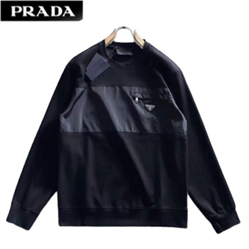 PRADA-08045 프라다 블랙 트라이앵글 로고 스웨트셔츠 남성용
