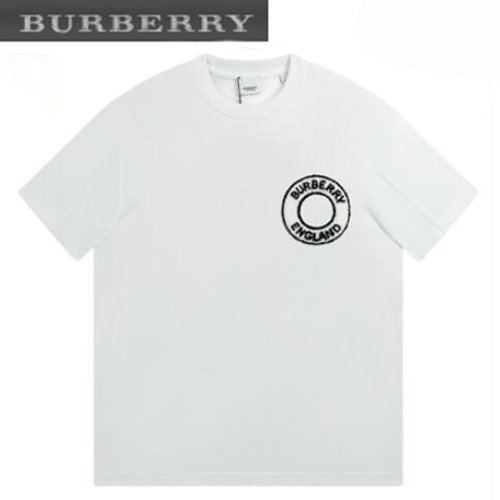 BURBERRY-04195 버버리 화이트 아플리케 장식 티셔츠 남성용