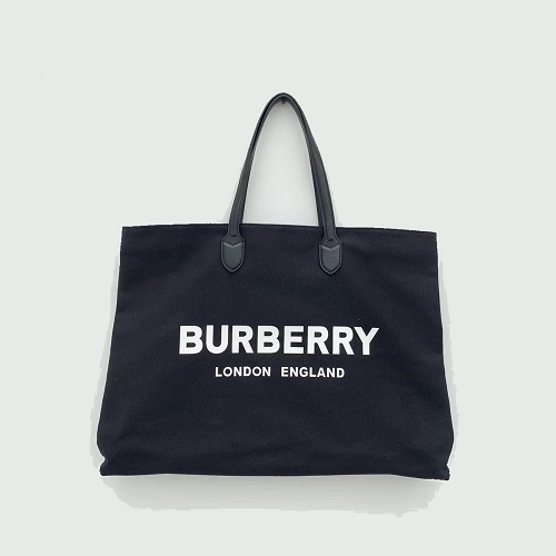 [스페셜오더]BURBERRY-8009268 버버리 블랙 로고 디테일 코튼 토트백