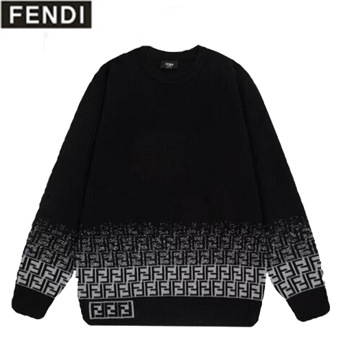 FENDI-08065 펜디 블랙 FF 장식 스웨터 남성용
