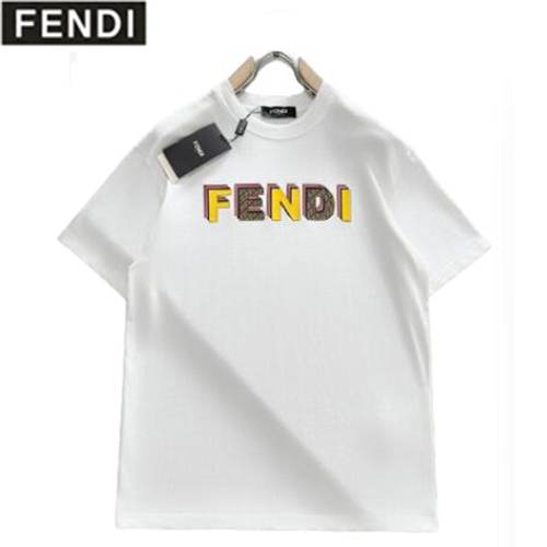 FENDI-04236 펜디 화이트 FENDI 프린트 장식 티셔츠 남성용