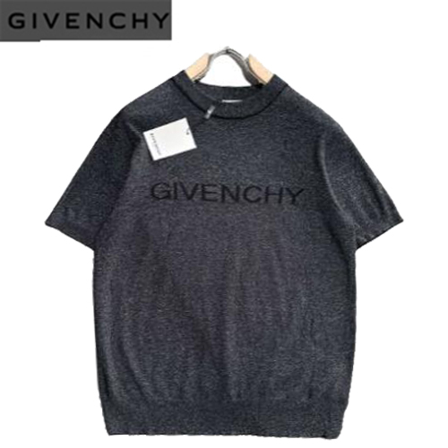 GIVENCHY-03176 지방시 블랙 니트 코튼 티셔츠 남성용