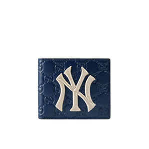 [스페셜오더]GUCCI-547787 4769 구찌 블루 시그니처 가죽 뉴욕 양키스 패치 지갑