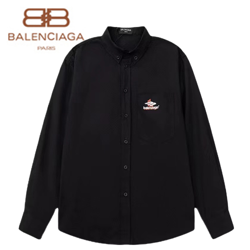 BALENCIAGA-10106 발렌시아가 블랙 프린트 장식 셔츠 남성용