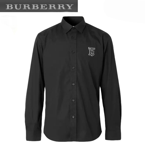 BURBERRY-80234631 버버리 블랙 모노그램 모티프 스트레치 코튼 포플린 셔츠