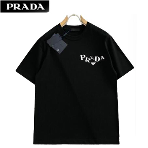 PRADA-05086 프라다 블랙 프린트 장식 티셔츠 남성용