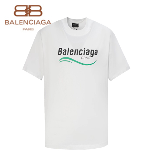 BALENCIAGA-05176 발렌시아가 화이트 프린트 장식 티셔츠 남여공용