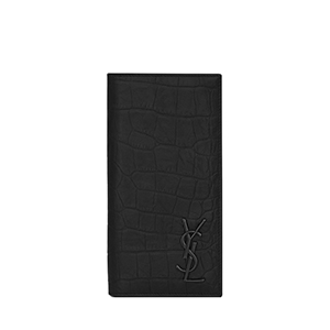 [스페셜오더]SAINT LAURENT-529981 생 로랑 블랙 크로커다일 무늬 쉽스킨 라지 모노그램 지갑