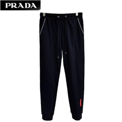 PRADA-03287 프라다 블랙 트라이앵글 로고 스웨트팬츠 남성용