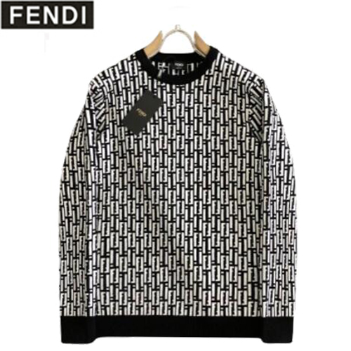FENDI-12057 펜디 블랙/화이트 FF 스웨터 남성용