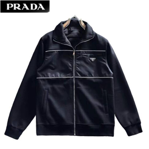 PRADA-08047 프라다 블랙 트라이앵글 로고 스웨트재킷 남성용