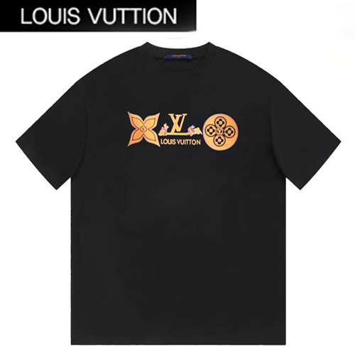 LOUIS VUITTON-06267 루이비통 블랙 프린트 장식 티셔츠 남여공용