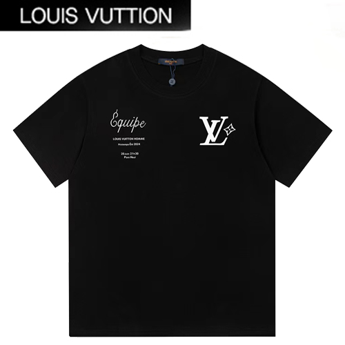 LOUIS VUITTON-07167 루이비통 블랙 프린트 장식 티셔츠 남여공용