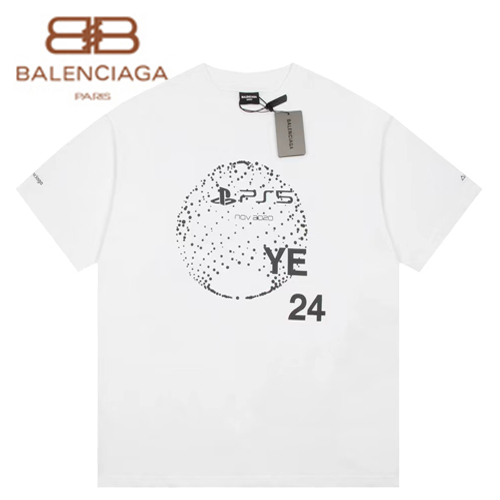 BALENCIAGA-06227 발렌시아가 화이트 PlayStation 5 티셔츠 남여공용