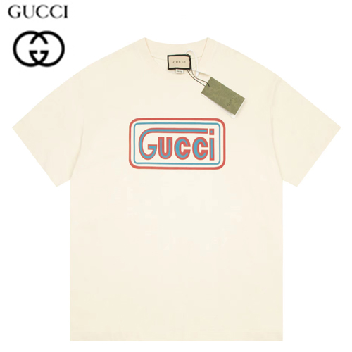 GUCCI-06057 구찌 아이보리 프린트 장식 티셔츠 남여공용