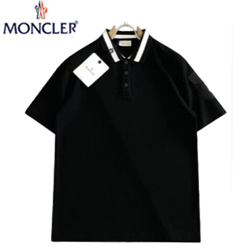 MONCLER-03147 몽클레어 블랙 코튼 폴로 티셔츠 남성용