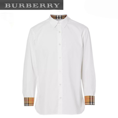 BURBERRY-80087031 버버리 화이트 코튼 스트레치 포플린 셔츠