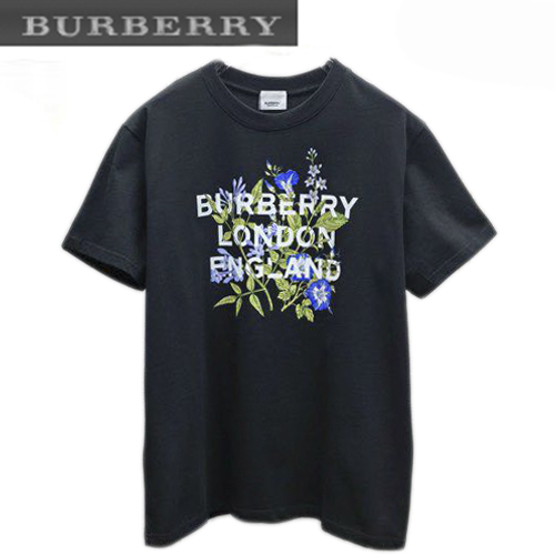 BURBERRY-07067 버버리 블랙 프린트 장식 티셔츠 남성용