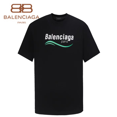 BALENCIAGA-05177 발렌시아가 블랙 프린트 장식 티셔츠 남여공용