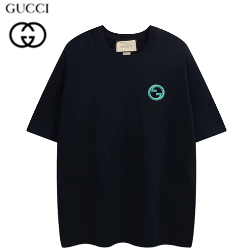 GUCCI-07113 구찌 블랙 GG 로고 아플리케 장식 티셔츠 남여공용