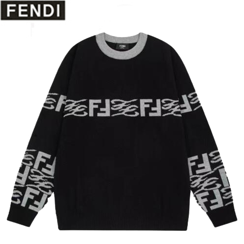 FENDI-08066 펜디 블랙/그레이 FF 스웨터 남성용
