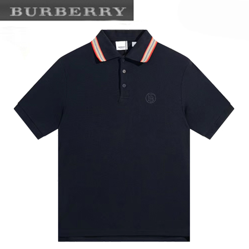 BURBERRY-05108 버버리 블랙 TB 로고 디테일 폴로 티셔츠 남성용