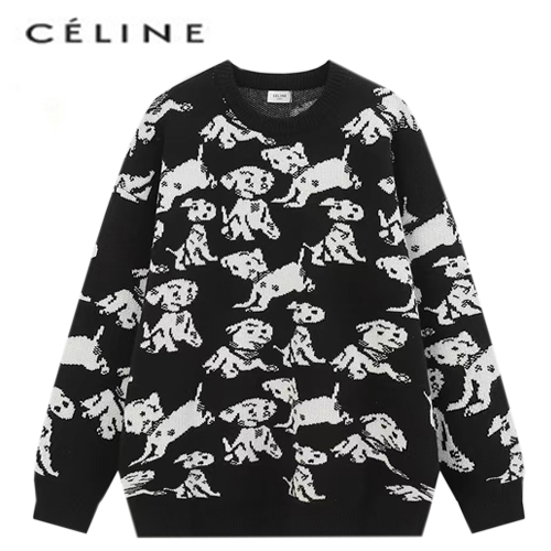 CELINE-11028 셀린느 블랙/화이트 니트 코튼 스웨터 남여공용
