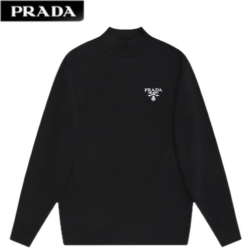 PRADA-12277 프라다 블랙 니트 코튼 스웨터 남여공용