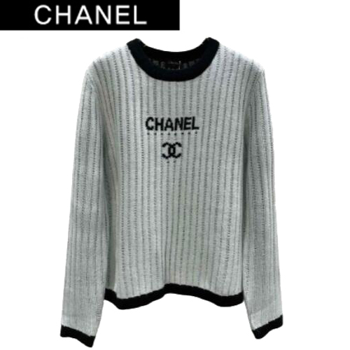 CHANEL-12307 샤넬 그레이 니트 코튼 스웨터 여성용