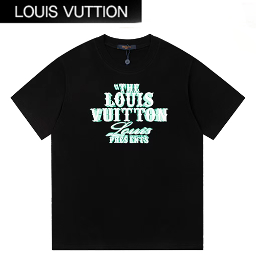 LOUIS VUITTON-07126 루이비통 블랙 프린트 장식 티셔츠 남여공용