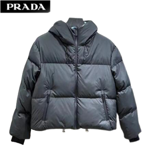 PRADA-10306 프라다 블랙 트라이앵글 로고 패딩 여성용