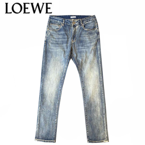 LOEWE-02267 로에베 블루 로고 프린트 장식 청바지 남성용