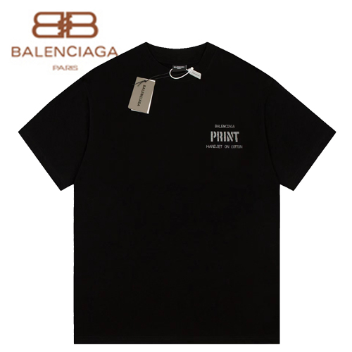 BALENCIAGA-05288 발렌시아가 블랙 프린트 장식 티셔츠 남여공용