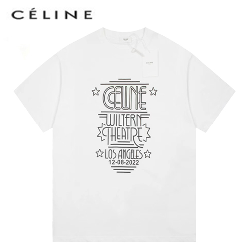 CELINE-07167 셀린느 화이트 프린트 장식 티셔츠 남여공용