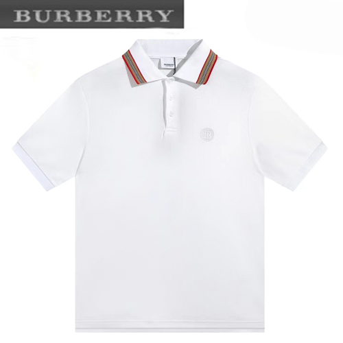 BURBERRY-05109 버버리 화이트 TB 로고 디테일 폴로 티셔츠 남성용
