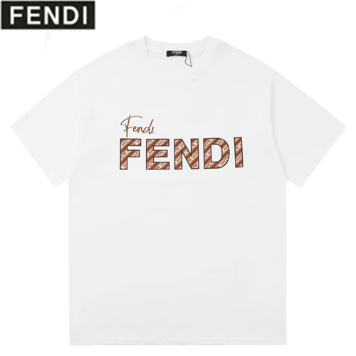 FENDI-06269 펜디 화이트 FENDI 프린트 장식 티셔츠 남여공용