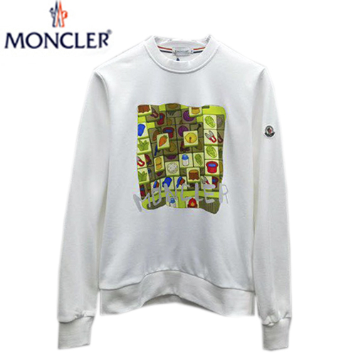 MONCLER-10089 몽클레어 화이트 프린트 장식 스웨트셔츠 남성용