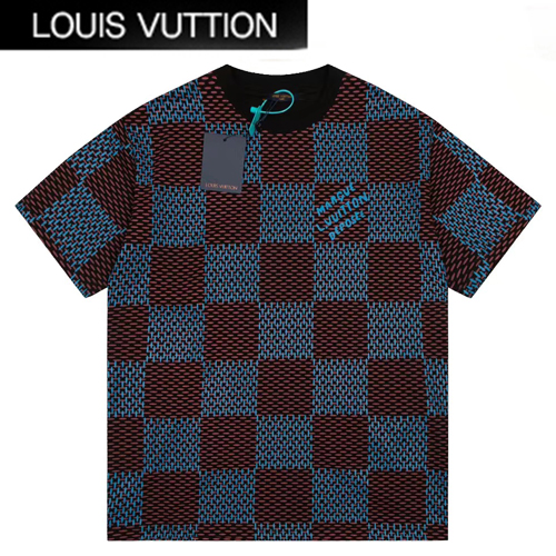 LOUIS VUITTON-07118 루이비통 네이비 다미에 티셔츠 남여공용